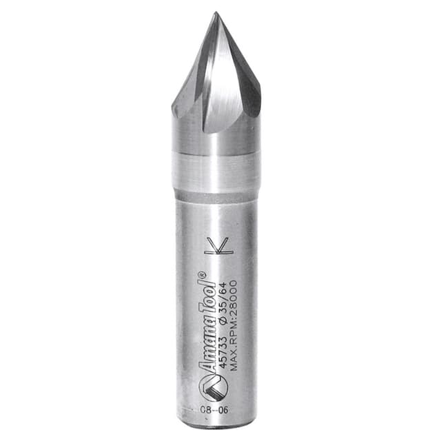 9/16" x 2-1/4" V-Groove Signmaking/Lettering Router Bit, 3-Flute, 1/2" Shank