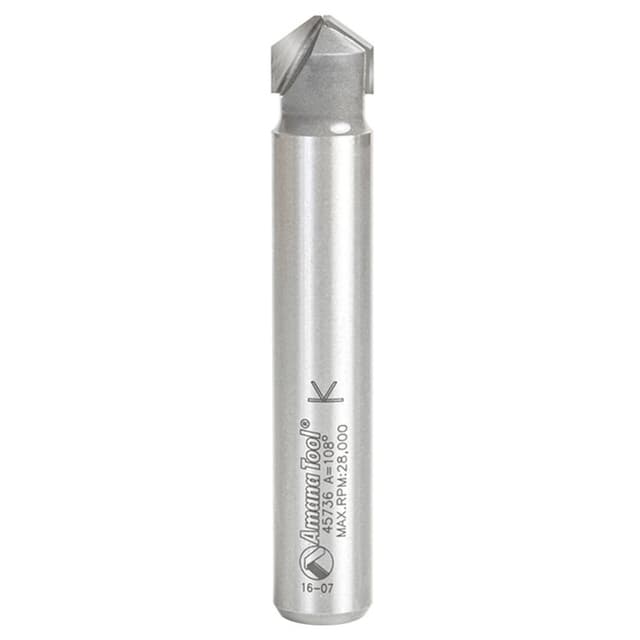 1/2" x 3" Double Edge Folding V-Groove Router Bit, 2-Flute, 1/2" Shank