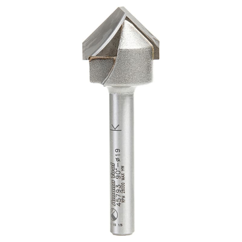 3/4" x 2-1/8" Double Edge Folding V-Groove Router Bit, 2-Flute, 1/4" Shank