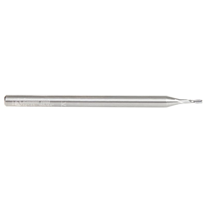3/64" x 2" Up-Cut Spiral Plunge Bit, 2-Flute, 1/8" Shank