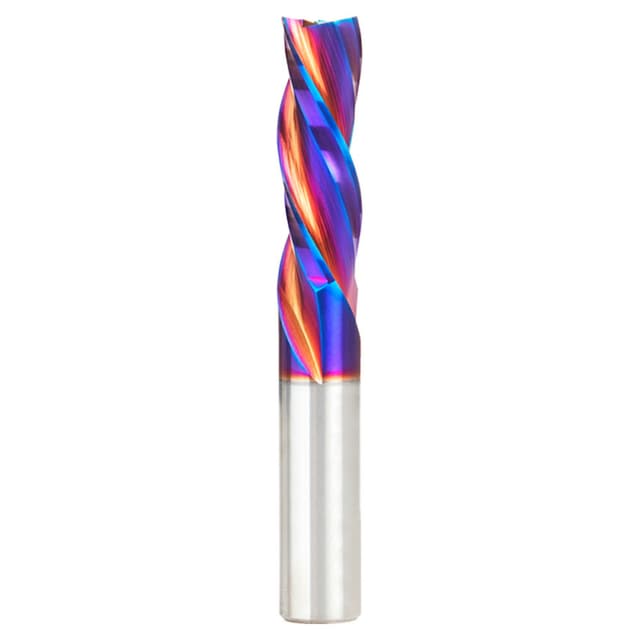 1/2" x 3-1/2" Down-Cut Spektra Extreme Tool Life Coated Spiral Plunge Bit, 3-Flute, 1/2" Shank