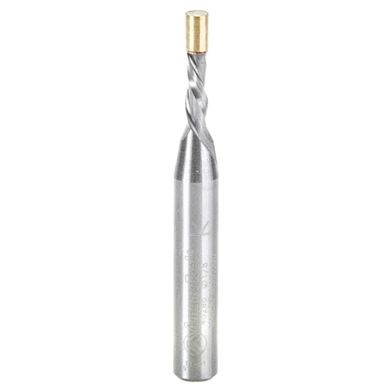 1/8" x 2" Down-Cut Ultra Trim Spiral Bit with Brass Pilot Guide, 1/4" Shank