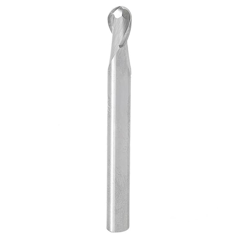 1/4" x 2-1/2" Up-Cut Ball Nose Spiral Router Bit, 2-Flute, 1/4" Shank