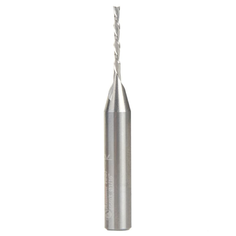 1/16" x 2" Down-Cut Spiral Plunge Bit, 2-Flute, 1/4" Shank