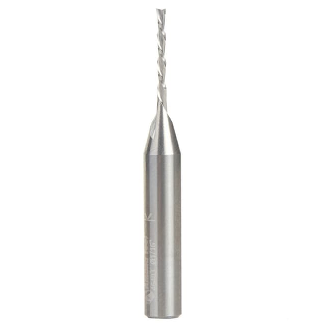 1/16" x 2" Down-Cut Spiral Plunge Bit, 2-Flute, 1/4" Shank