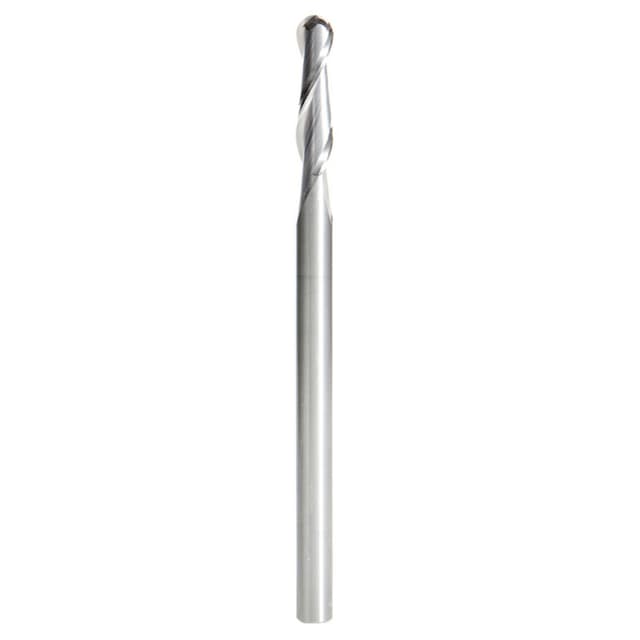 1/4" x 4" Up-Cut Ball Nose Spiral Router Bit, 2-Flute, 1/4" Shank