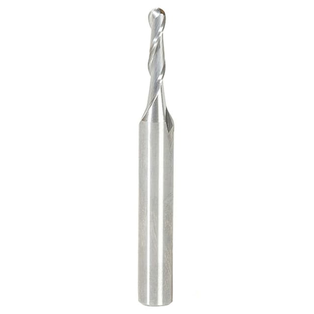 3mm x 50mm Up-Cut Ball Nose Spiral Router Bit, 2-Flute, 6mm Shank