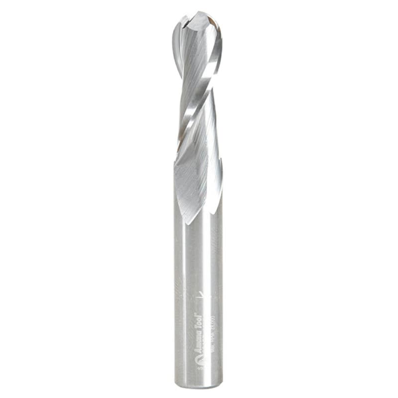 10mm x 75mm Up-Cut Ball Nose Spiral Router Bit, 2-Flute, 10mm Shank