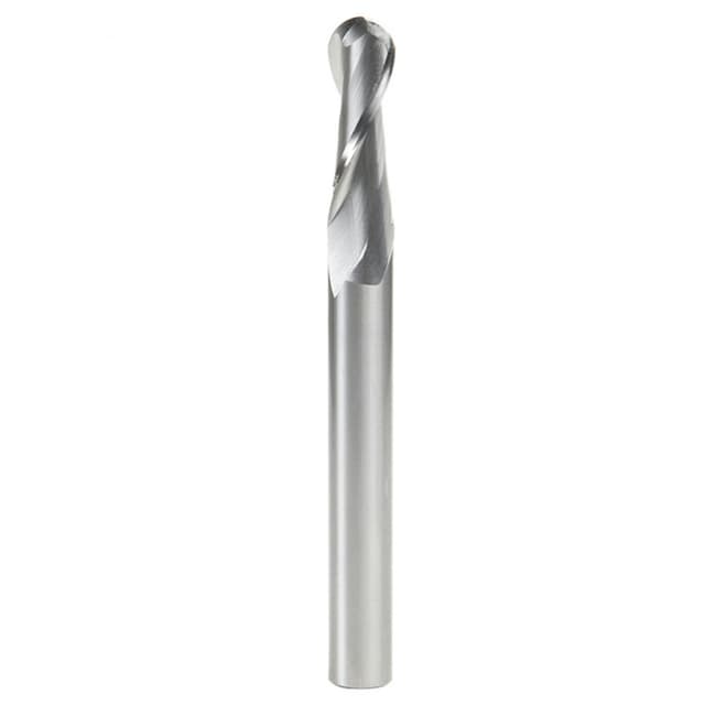 1/2" x 5" Up-Cut Ball Nose Spiral Router Bit, 2-Flute, 1/2" Shank
