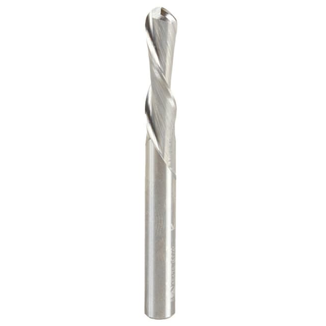 1/4" x 2-1/2" Down-Cut Ball Nose Spiral Router Bit, 2-Flute, 1/4" Shank, 1" Cutting Height