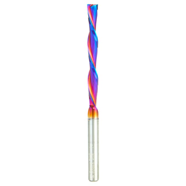 1/4" x 4" Spektra Foam Cutting Down-Cut Square End Spiral Router Bit, 2-Flute, 1/4" Shank