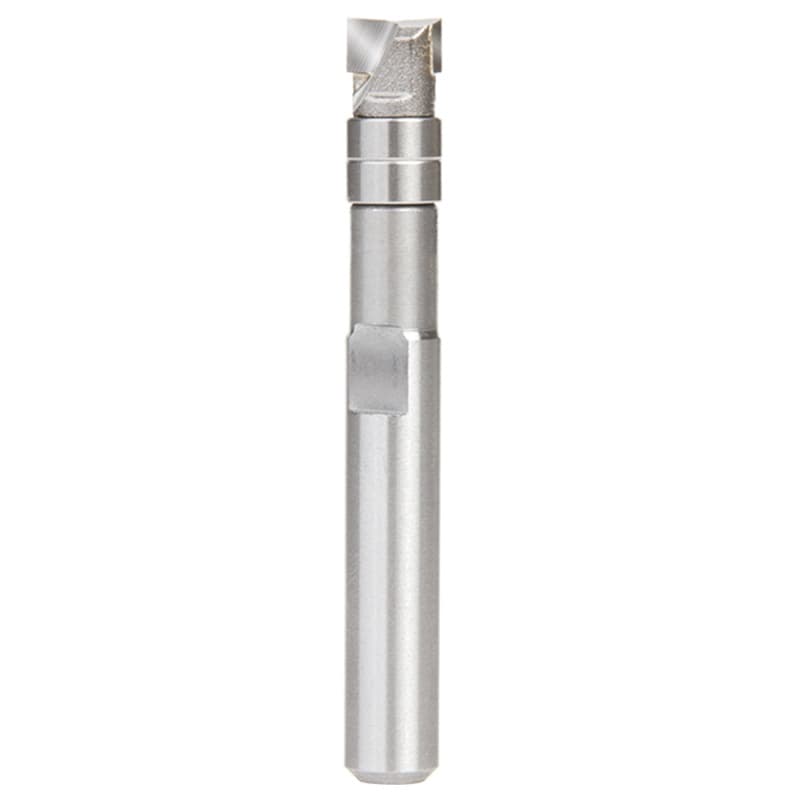 1/4" x 2" Miniature Flush Trim Plunge Template with Upper Ball Bearing, 2-Flute, 1/4" Shank