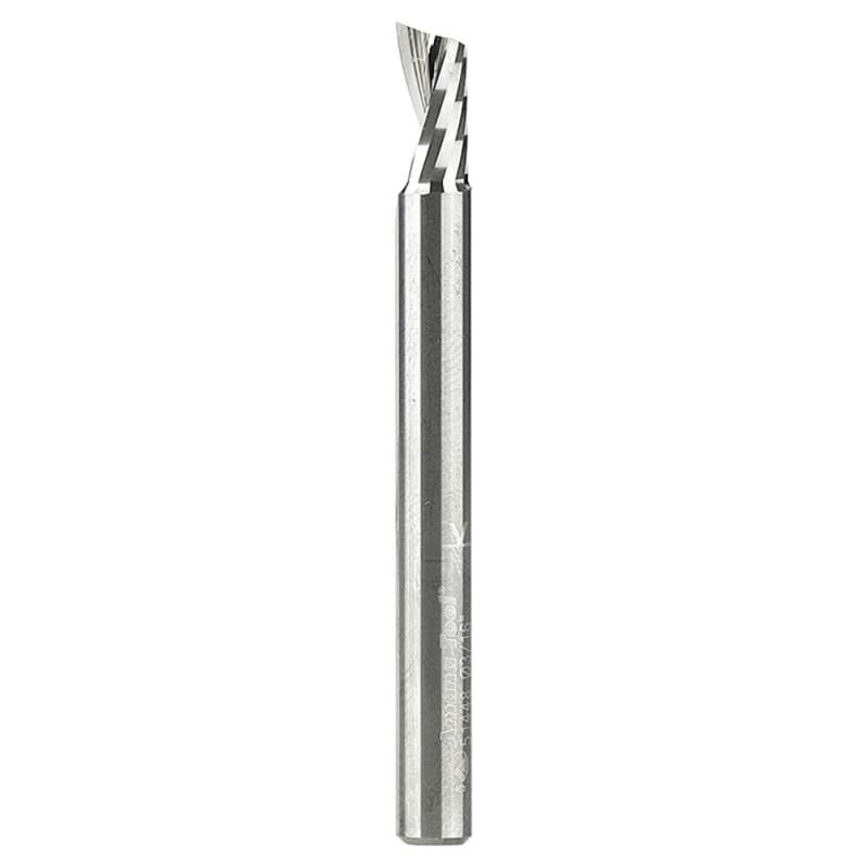 3/16" x 2" x 3/8" Up-Cut 'O' Plastic Cutting CNC Spiral Router Bit, 1-Flute, 3/16" Shank