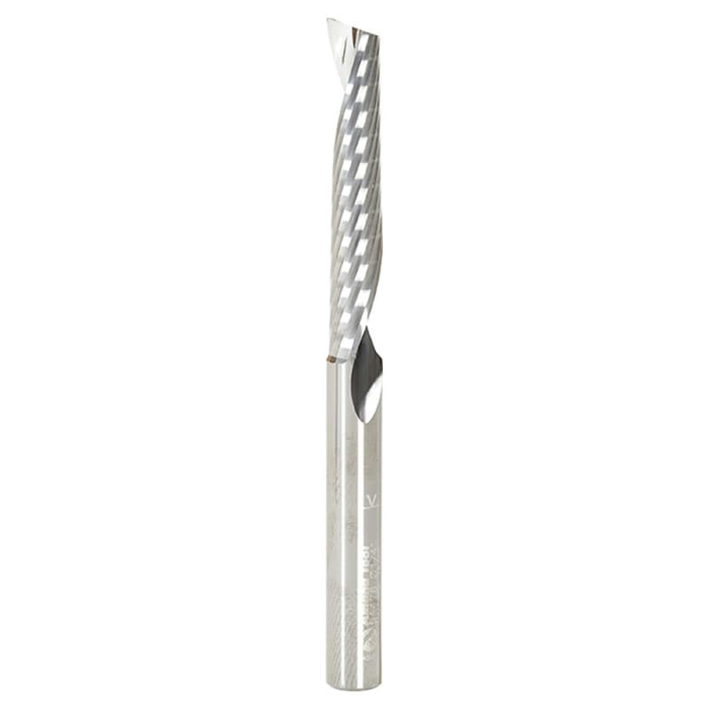 1/4" x 3" x 1-1/2" Up-Cut 'O' Aluminum Cutting CNC Spiral Router Bit, 1-Flute, 1/4" Shank