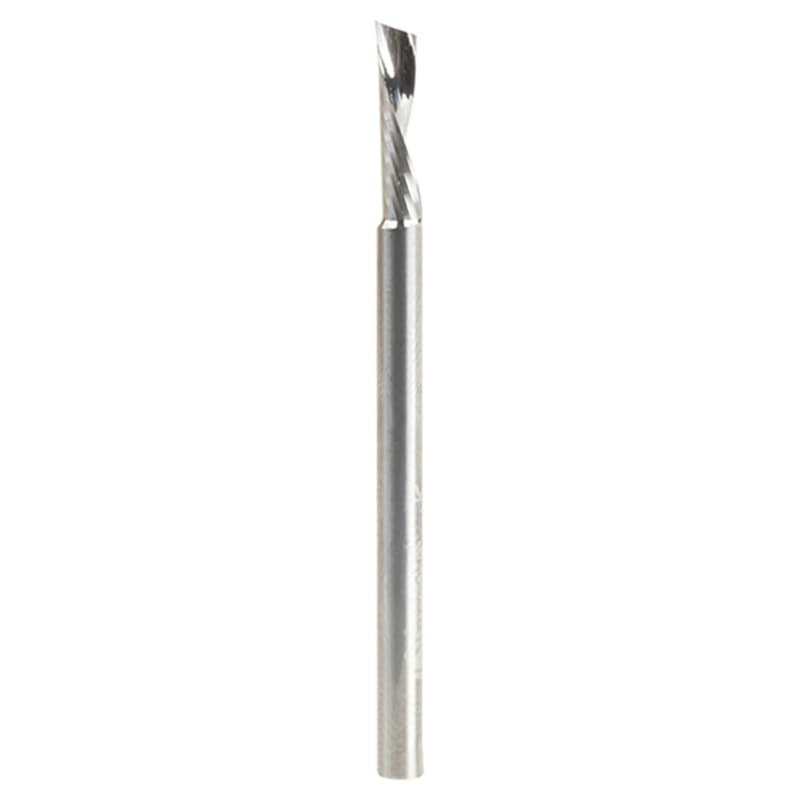 1/8" x 2" Down-Cut 'O' Aluminum Cutting CNC Spiral Router Bit, 1-Flute, 1/8" Shank