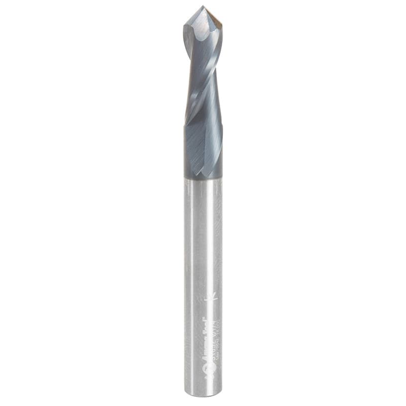 1/4" x 2-1/2" High Performance CNC 'V' Up-Cut Spiral Drill Router Bit/End Mill, 2-Flute, 1/4" Shank