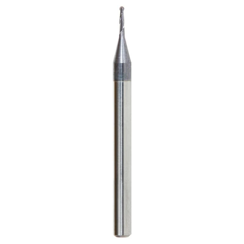 0.035" AlTiN Coated CNC Steel Ball End Mini Mill Bit, 2-Flute