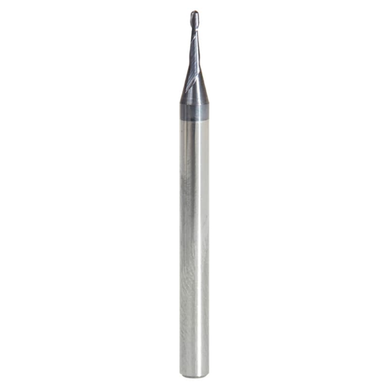 0.040" AlTiN Coated CNC Steel Ball End Mini Mill Bit, 2-Flute