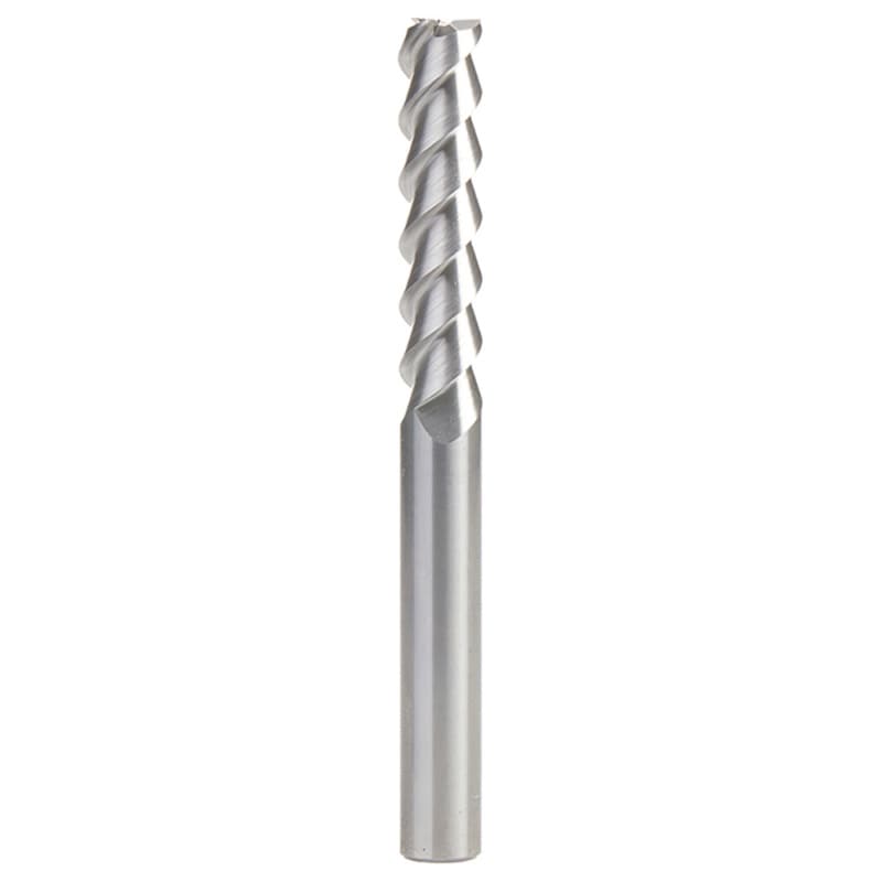 10mm x 45mm 55° CNC Solid Carbide Aluminum/Acrylic Cutting Helix End Mill Bit, 3-Flute, 10mm Shank