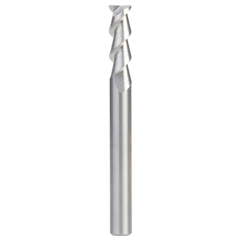 CNC 1/4" x 3/4" 55° Solid Carbide Aluminum/Acrylic Cutting Helix End Mill Bit, 2-Flute, 1/4" Shank