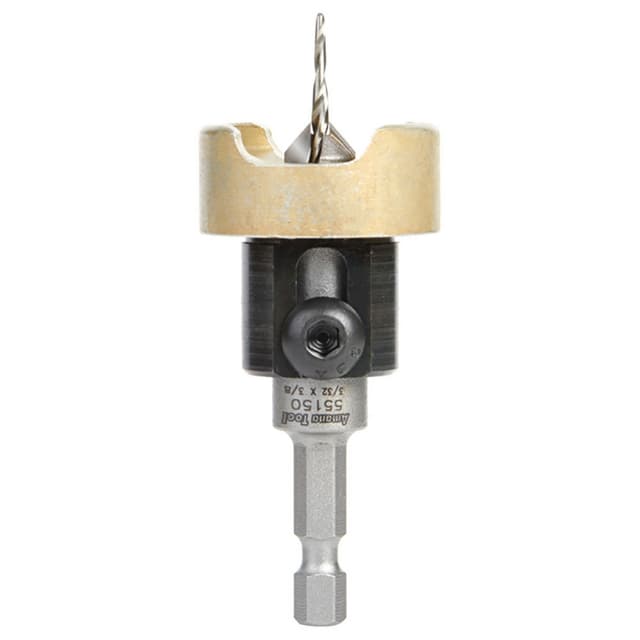 3/8" x 5/64" Carbide Tipped Countersink Bit with Tapered Drill/Adjustable Depth Stop, #4 Screw