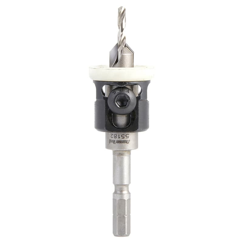 3/8" Dia x 1/8" Drill Dia 82° Carbide Tipped Countersink with Adjustable Low Friction Depth Stop for Festool CENTROTEC System