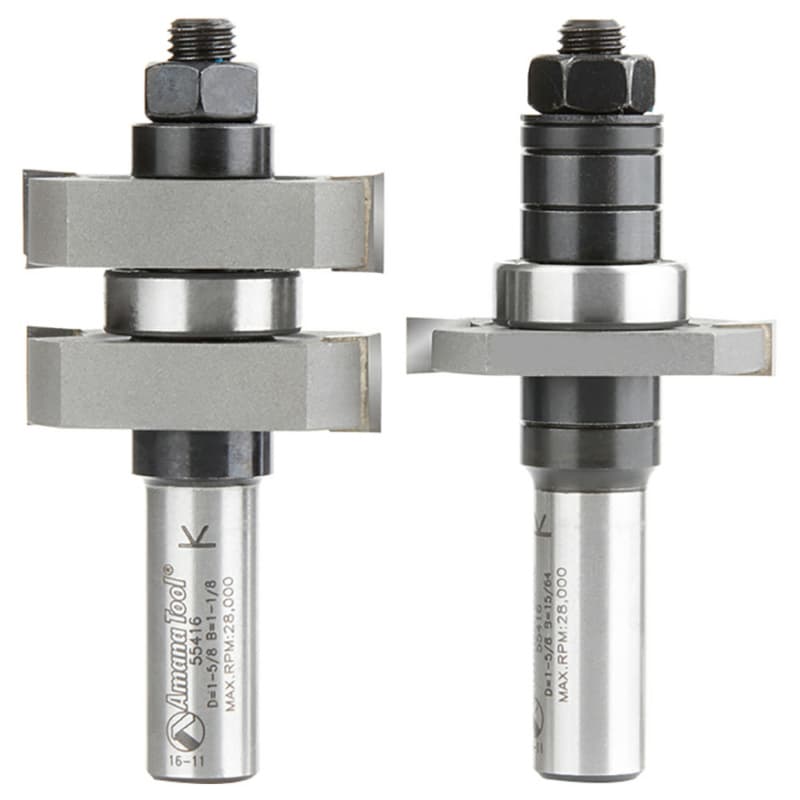 1-5/8" x 3-5/16" 2-Piece Tongue/Groove Bit Set, 1/2" Shank