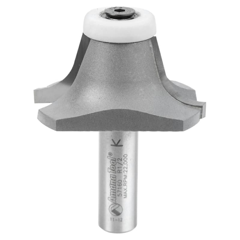 2-1/8" Dia x 1" Carbide Tipped Undermount Bowl Solid Surface Round Over Bit, 17°, 1/2" Shank