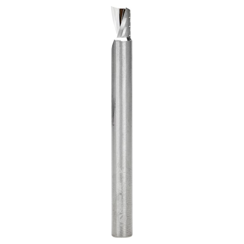 6mm Dia x 8mm Metric Solid Carbide CNC Spiral 'O' Single Flute, Aluminum Cutting, 6mm Shank, 64mm Long Up-Cut Router Bit