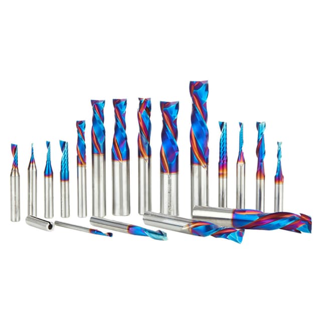 18-Piece Spektra Plastic Cutting 'O' Flute Compression/Spiral Plunge Router Bit Collection