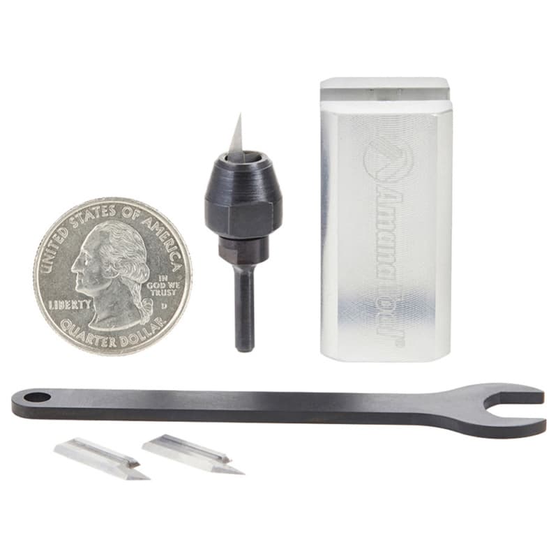 AMS-220 4-Piece Mini In-Groove Insert Engraving Tool Body/Knives Set, 1/8" Shank