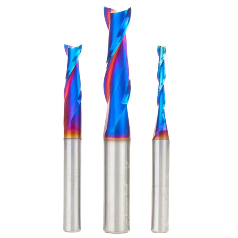 3-Piece Up-Cut Spektra Extreme Tool Life Coated Spiral Router Bit Pack