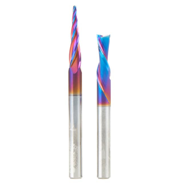 2-Piece CNC Spektra Signmaking Router Bit Pack III, 1/4" Shank