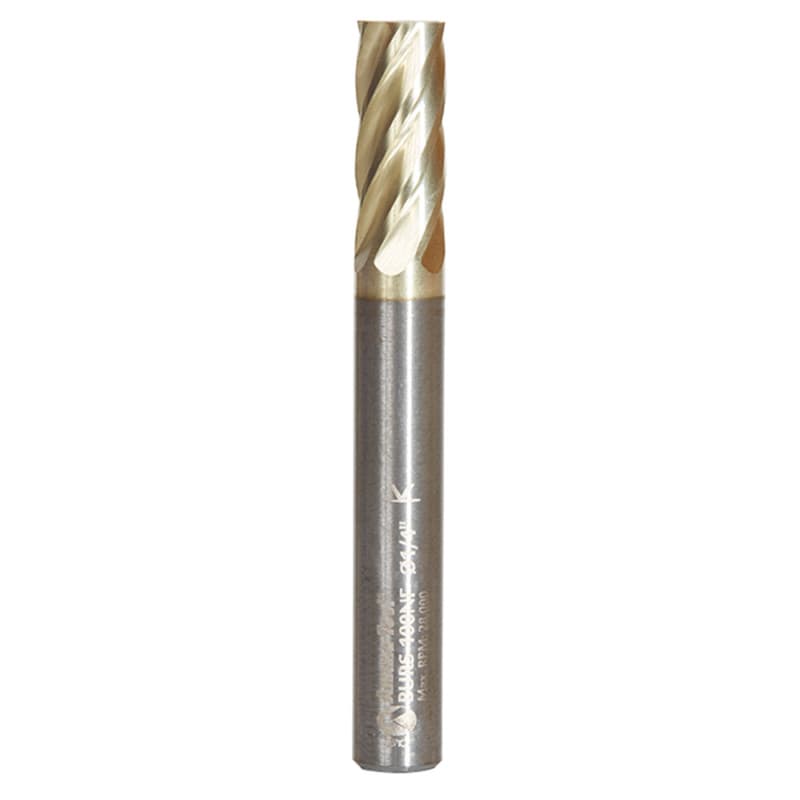 1/4" x 2" ZrN Coated Non-Ferrous Cylindrical Shape Burr Bit, 1/4" Shank