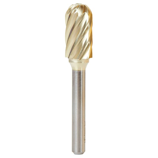 1/2" x 2-3/4" Cylinder Shape ZrN Coated Non-Ferrous Burr Bit, 1/4" Shank