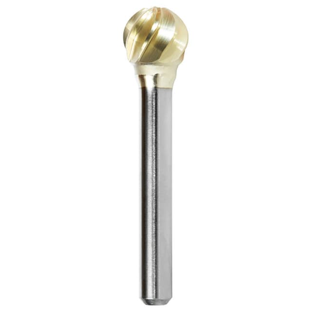 1/2" x 2-1/4" Ball Shape ZrN Coated Non-Ferrous Burr Bit, 1/4" Shank