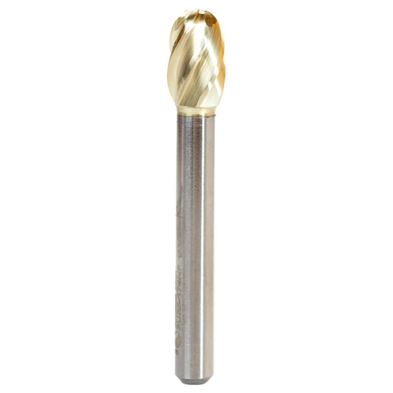 3/8" x 2-3/8" Oval Shape ZrN Coated Non-Ferrous Burr Bit, 1/4" Shank
