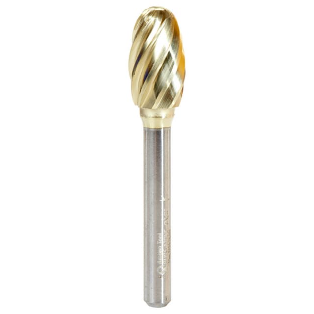 1/2" x 2-5/8" Oval Shape ZrN Coated Non-Ferrous Burr Bit, 1/4" Shank