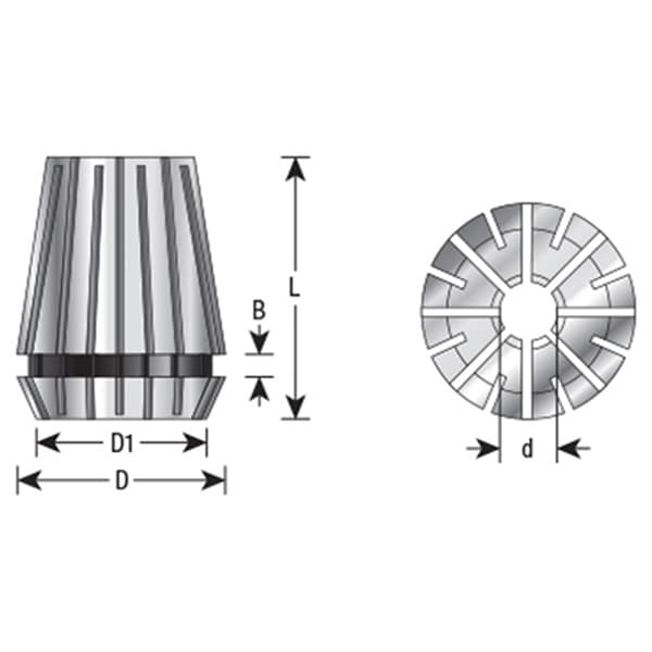 18-19mm x 40mm CO-166 18-19mm CNC High Precision Spring Collet for ER32 Tool Holder
