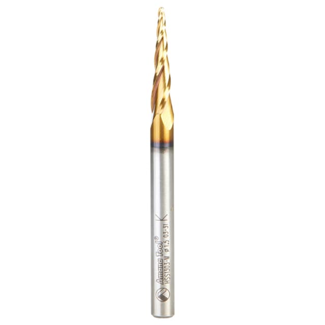 1/16" x 1-1/32" CNC 2D/3D Carving 5.1° Tapered Angle Ball Tip Up-Cut Spiral Router Bit, 3 Flute, 6mm Shank