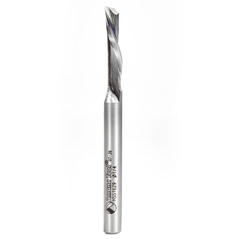 1/4" x 3" Aluminum Cutting Down-Cut Spiral Router Bit, 1-Flute, 1/4" Shank