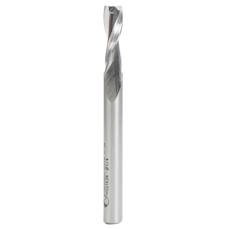 1/4" x 2-3/4" Aluminum Cutting Up-Cut Spiral Router Bit, 2-Flute, 1/4" Shank, 3/4" Cutting Height