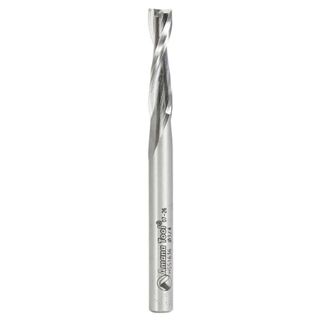 1/4" x 3" Aluminum Cutting Up-Cut Spiral Router Bit, 2-Flute, 1/4" Shank