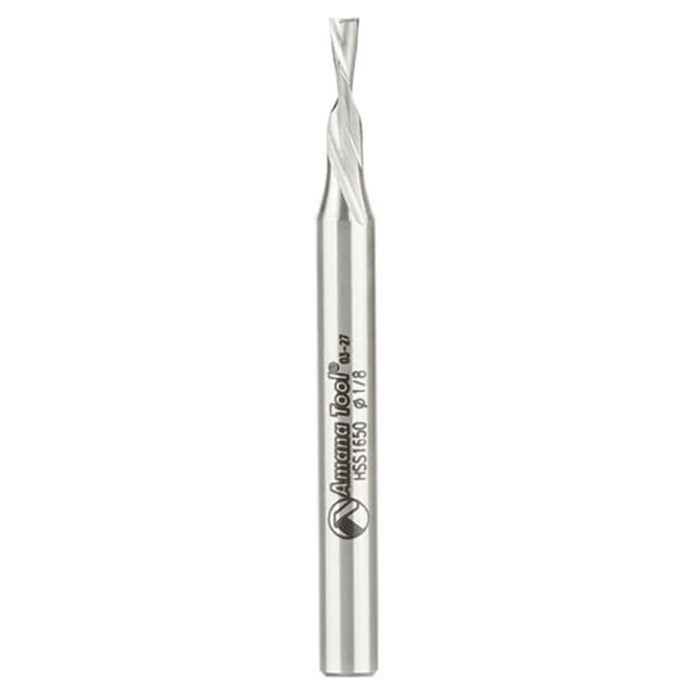 1/8" x 2-5/8" Aluminum Cutting Down-Cut Spiral Router Bit, 2-Flute, 1/4" Shank