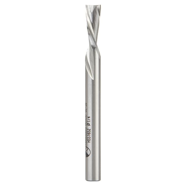 1/4" x 2-3/4" Aluminum Cutting Down-Cut Spiral Router Bit, 2-Flute, 1/4" Shank, 5/8" Cutting Height