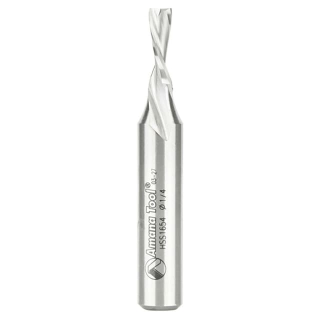 1/4" x 3-1/4" Aluminum Cutting Down-Cut Spiral Router Bit, 2-Flute, 1/2" Shank