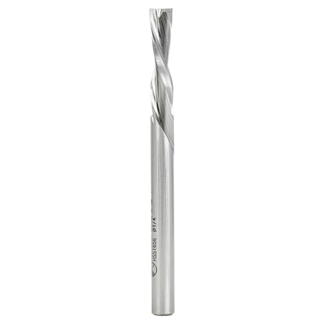 1/4" x 3-1/4" Aluminum Cutting Down-Cut Spiral Router Bit, 2-Flute, 1/4" Shank