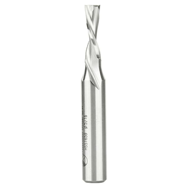 5/16" x 3-1/2" Aluminum Cutting Down-Cut Spiral Router Bit, 2-Flute, 1/2" Shank