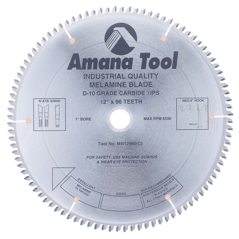 12" x 96 Teeth Double-Face Melamine Saw Blade, 30mm Bore