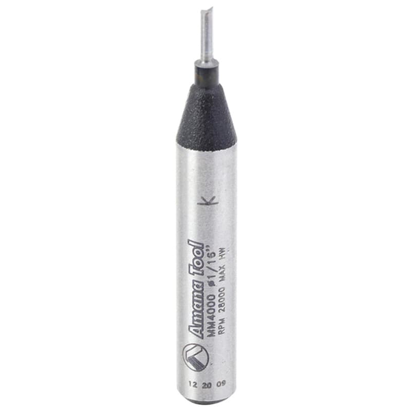 1/16" x 1-3/4" Miniature Plunging Router Bit, 1-Flute, 1/4" Shank